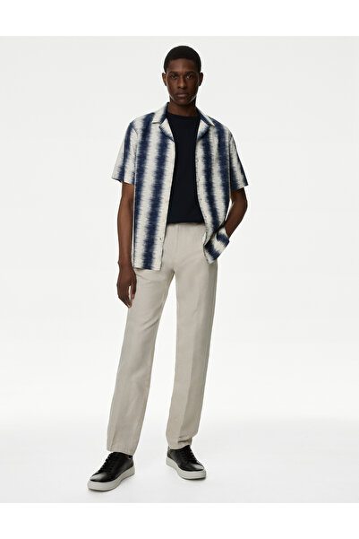 Marks & Spencer Regular Fit Kısa Kollu Keten Gömlek