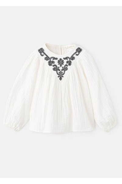 MANGO Baby Boncuk işlemeli bluz