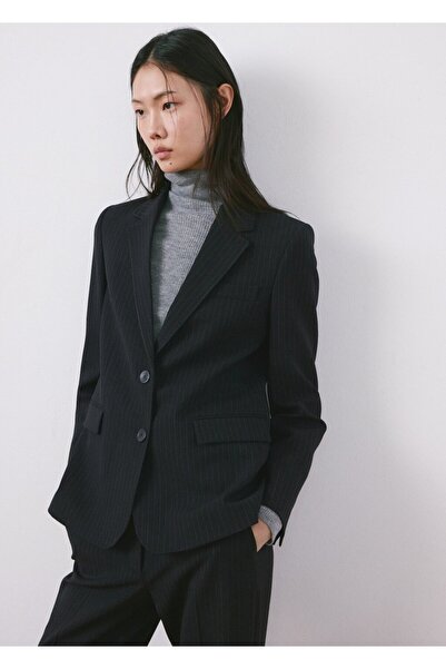 MANGO Woman Düz kesim blazer ceket