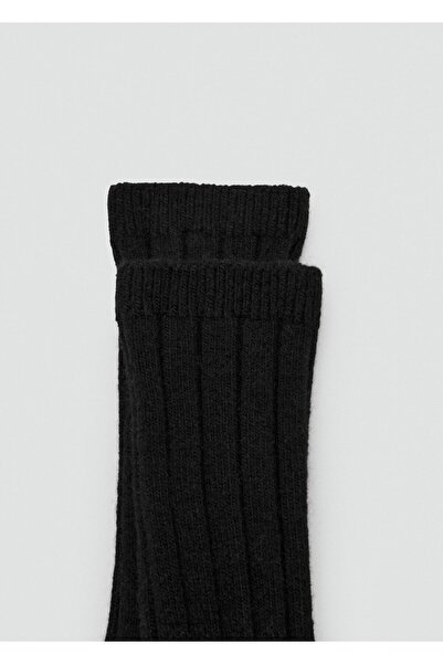 MANGO Woman Yün karışımlı fitilli çoraplar