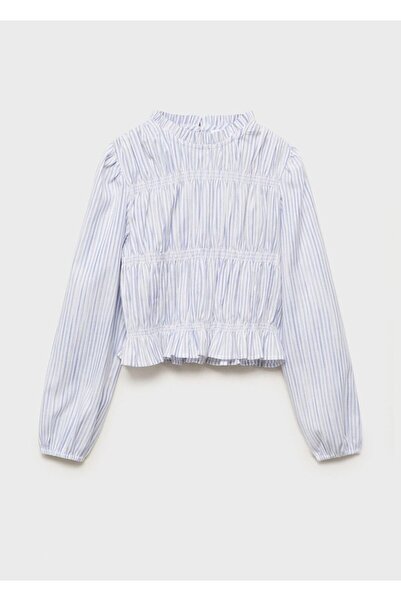 MANGO Kids Çizgili pamuklu bluz