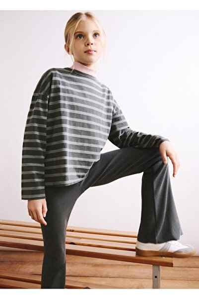 MANGO Kids Çizgili oversize tişört