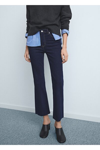 MANGO Woman Sienna flare crop jean pantolon