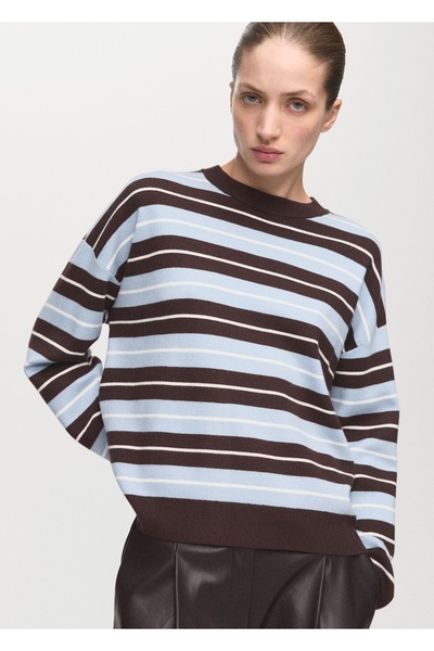 MANGO Woman Oversize çizgili kazak