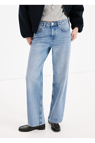 MANGO Woman Düz kesim düşük bel jean