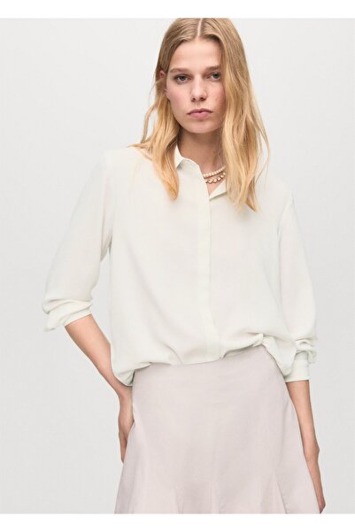 MANGO Woman Uzun kollu dökümlü gömlek