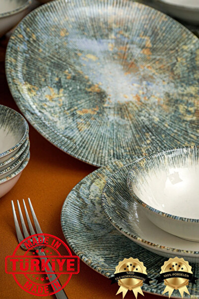 Heda Porselen طقم عشاء بورسلين 18 قطعة من أكسيس لـ 6 أشخاص