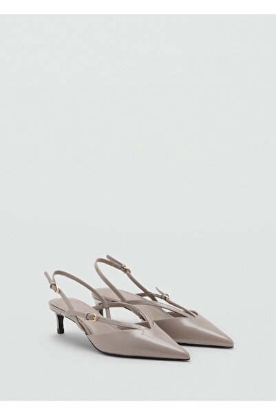 MANGO Woman Bantlı kitten topuklu ayakkabı