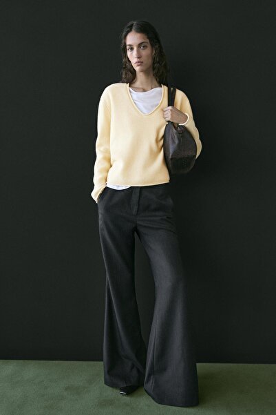 Massimo Dutti Çan paça ince çizgili pantolon