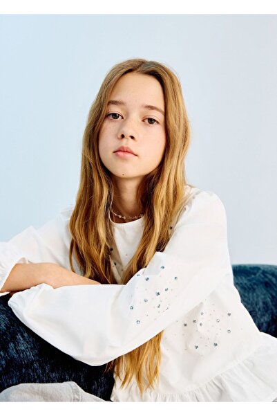 MANGO Kids Boncuk işlemeli bluz