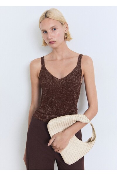 MANGO Woman Lürex örgü top