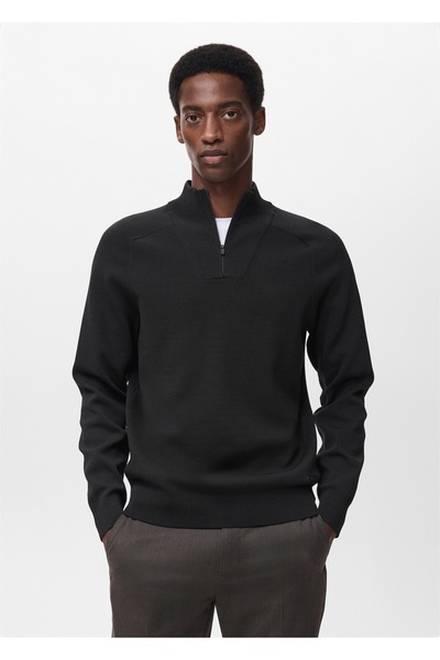 MANGO Man Fermuarlı yaka hava geçirgen kazak