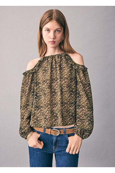 Mango Teen Cut out detaylı desenli bluz