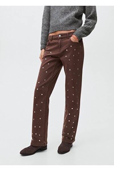 Mango Teen Düz kesim zımba detaylı jean pantolon