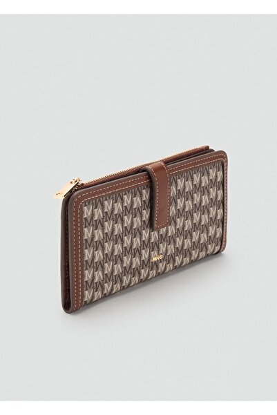 MANGO Woman Büyük boy logo desenli cüzdan