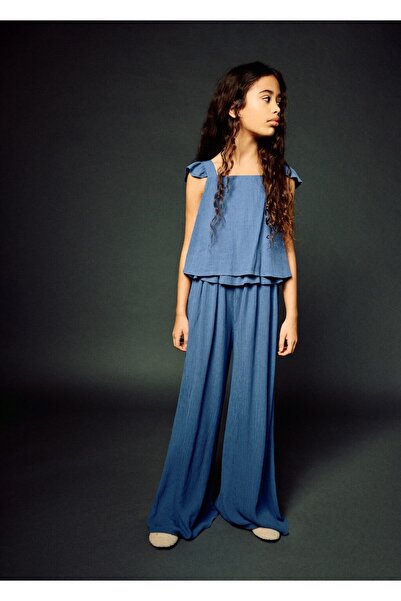 MANGO Kids Volanlı uzun tulum