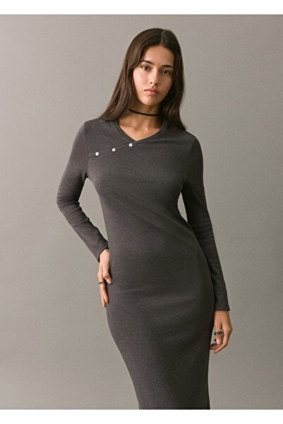 Mango Teen Uzun anvelop elbise