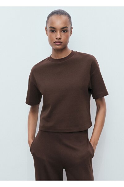 MANGO Woman Pamuklu kısa kollu tişört