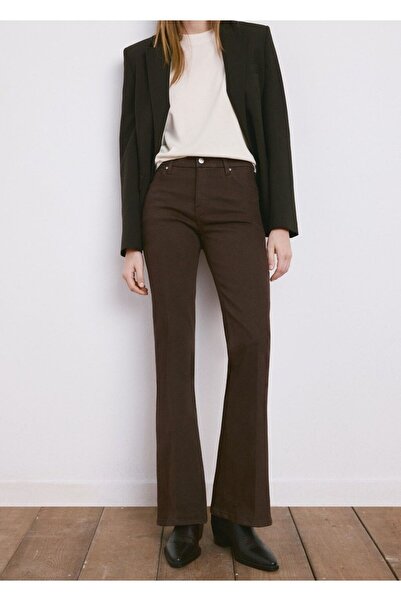 MANGO Woman Violeta yüksek bel flare jean pantolon