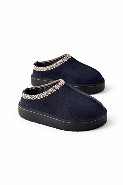 Ladaniva Shoes Kadın İçi Kürklü Kalın Taban Terlik-Siyah