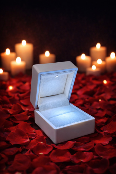 TALMİRA BEYAZ Işıklı Yüzük Tektaş Pırlanta Alyans Hediye Kutusu