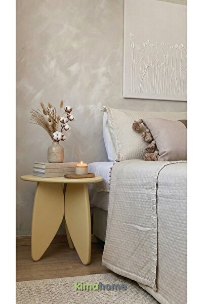 Kimahome Kelebek Görünümlü Dekoratif 3 Ayaklı Modern Ziğon Yan Sehpa 43 Cm