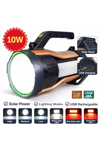 farissu Güneş Enerjili, 7 Farklı Moda Sahip 10W LED Aydınlatma Solar Panelli ...