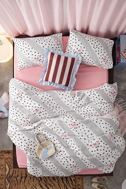 İQON Double Duvet Cover Set Bow Setçi̇ft