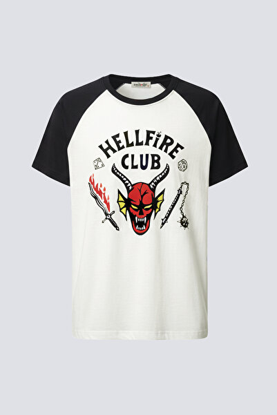 Tişört Mania تي شيرت رجالي من Stranger Things Hell Fire مطبوع بأكمام قصيرة ور...