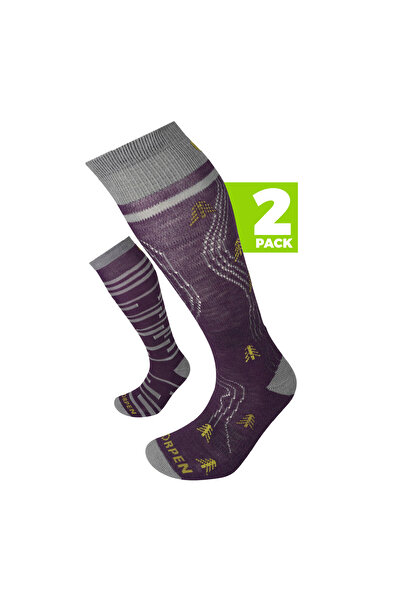 Lorpen Women's Ski Socks S2Mwc Mid 2 Pack Eco Grey