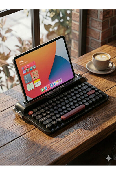 Zilvana Ravelia Retro Kablosuz Klavye Bluetooth + 2.4G Çoklu Cihaz Yuvalı Pem...