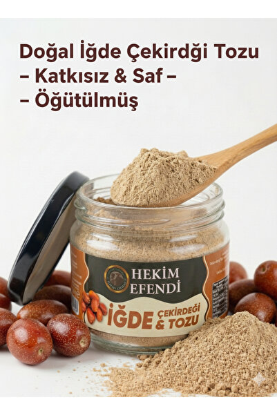 HEKİM EFENDİ İğde ve Çekirdeği Unu 100 Gr Doğal İğde Çekirdeği Tozu – Katkısız & Saf – Özenle Öğütülmüş