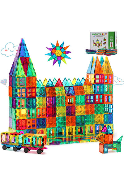 Nicaea Home Manyetik Bloklar - Manyetik Yapı Taşları, 100 Parça Çocuklar İçin...