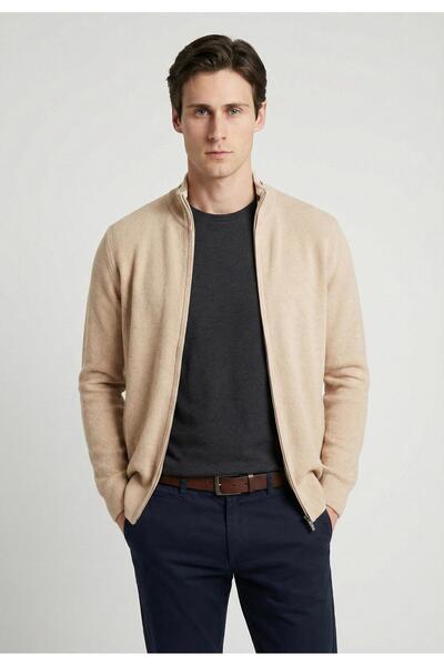 Felix Hardy كارديجان رجالي بسحاب كامل - بيج