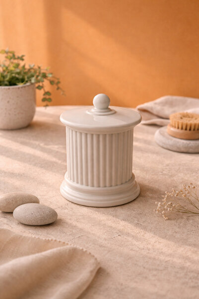 PELIUS Organizer Kapaklı, Saklama Kutusu, Banyo, Makyaj Pamuğu, Kulak Çöpü, T...