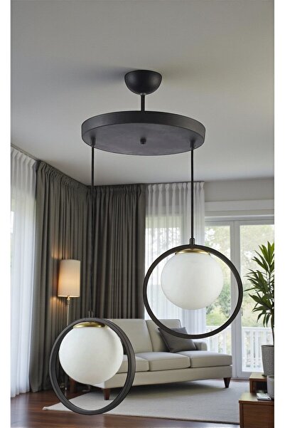 OSC HOME AYDINLATMA TASARIM halka 2Lİ avize BEYAZ camlı