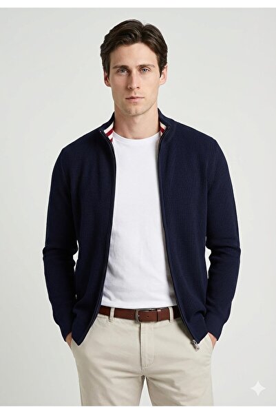 Felix Hardy كارديجان رجالي بسحاب كامل - أزرق داكن