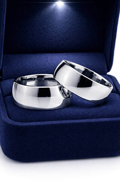 deren gümüş 10mm Bombeli Parlak Gümüş Alyans Rodajlı Üretim Kararma Yapmaz