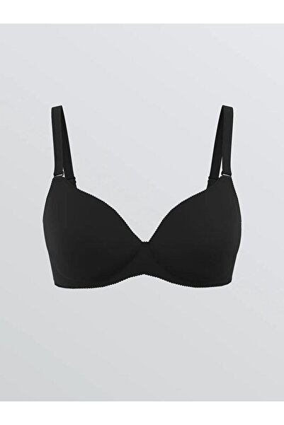 LC Waikiki Sutien negru cu sârmă, fără burete, tip tricou simplu (S6)