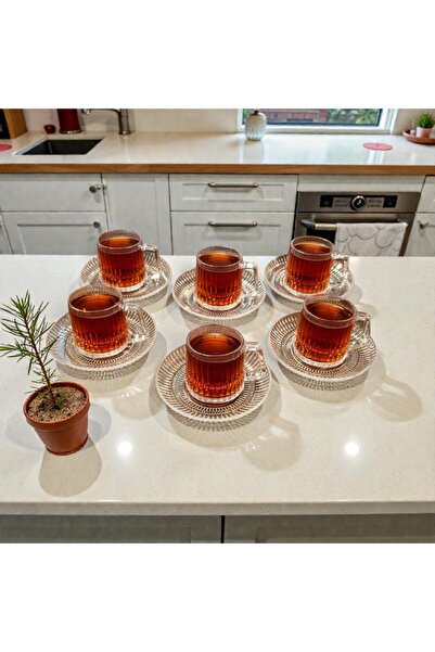 AR HOME 12 PCS LUXURY GLASS TEA SET -170 ML