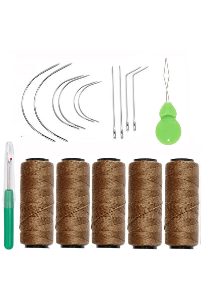 Choice 17 قطعة من الإبر والخيوط الكاكي لوصلات الشعر، خيوط خياطة وصلات الشعر ب...
