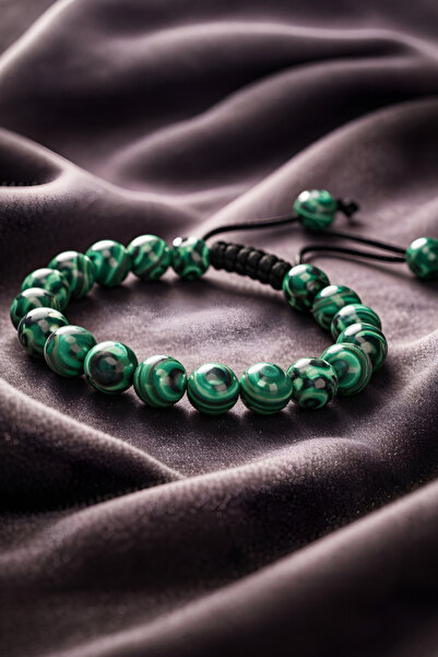 NBS Beautiful Naturel Stones Malahit Doğaltaş Bileklik 8 Mm El Yapımı