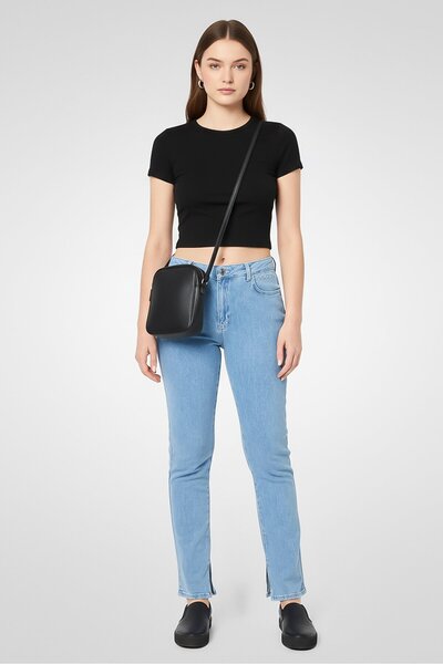 Karl Lagerfeld Women Regular Fit Washed Non Stretchable Denim, Blue