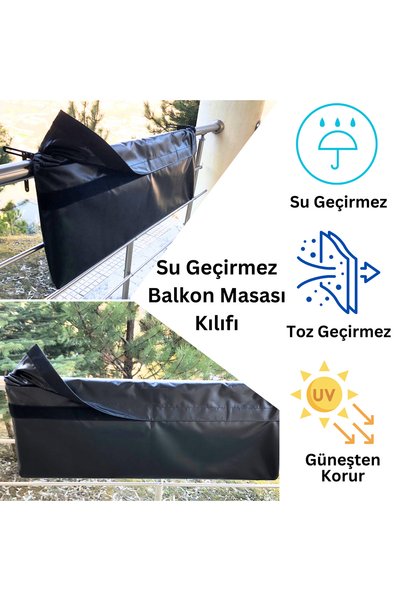 furnirem Su Geçirmez Balkon Masası Kılıfı 120 x 30 cm