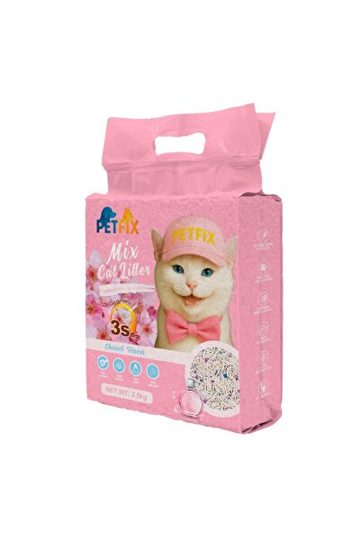 PetFix رمل قطط مختلط برائحة التوفو - برائحة شانيل، سريع التكتل، للتحكم في الر...