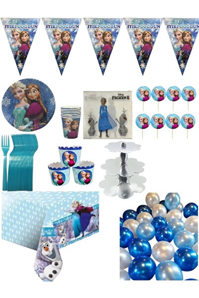 CAVAŞ sun hat Set de aniversare de lux cu tematică Frozen pentru 16 persoane,...