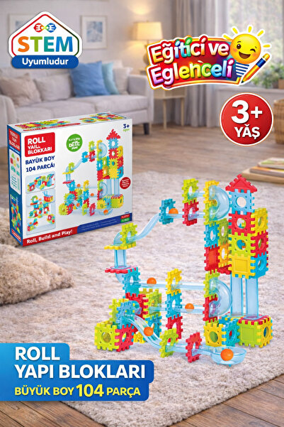 DEDE Roll Yapı Blokları Seti 104 Parça | Çocuklar İçin Eğitici Oyuncak | Moto...