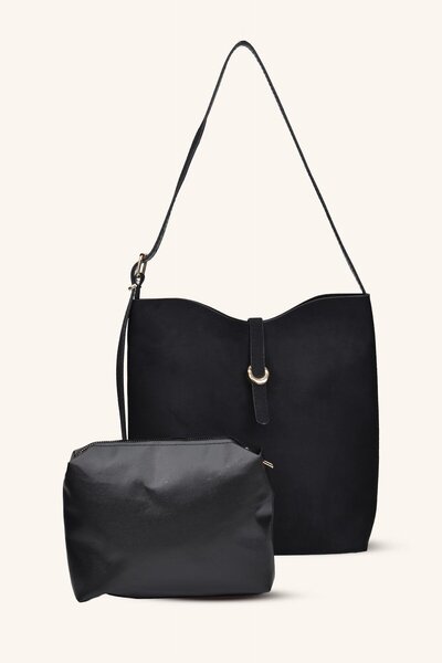 birizmoda Geantă de mână și de umăr Dora - Negru