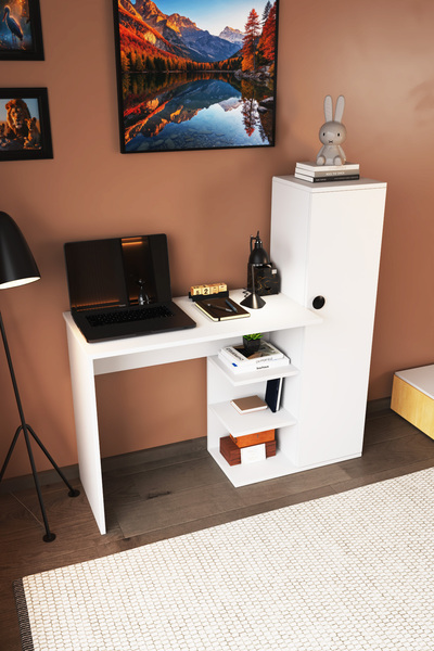 AWOX Matilda Dolaplı Dekoratif Çalışma Masası Fonksiyonel Çalışma Masası
