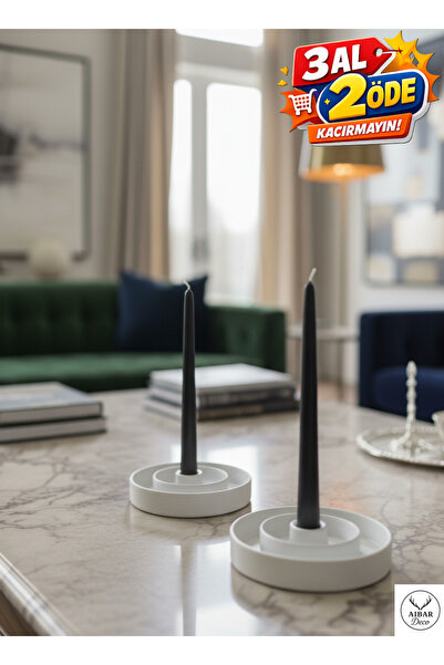 AİBAR Vesta İkili Şamdan-Mumluk 2 adet 14 cm